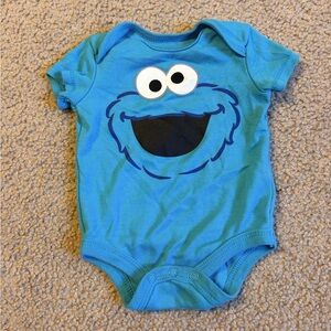 Sesame Street Bright Blue Cookie Monster Graphic Bodysuit